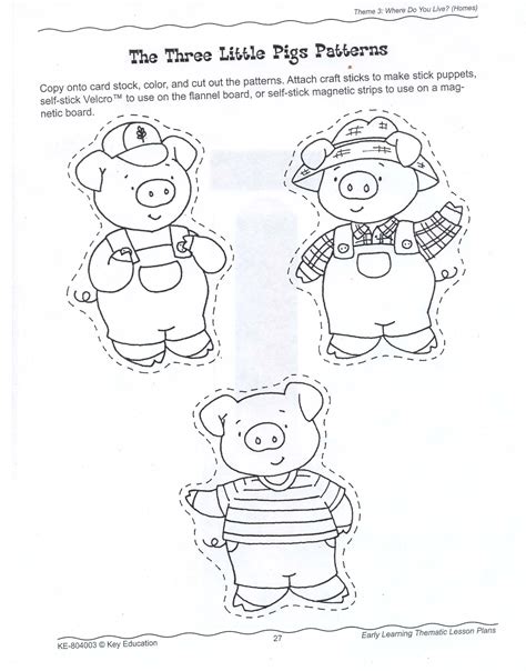 Free Printable Three Little Pigs Cut Out